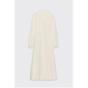 Zara Cream Long Sleeve Maxi Dress XL Peasant Boho Flowy Midi Neutral Chic